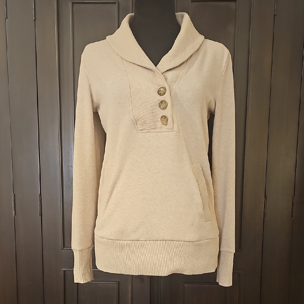 Banana Republic Women's Button Shawl Collar Sweateshirt